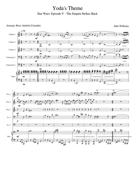 Yodas Theme From Stars Wars Violinos 1 2 3 Violoncelo 1 2 Piano Pdf