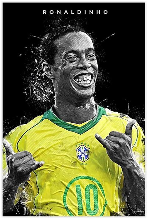 SHITOU Ronaldinho Poster de football en toile pour chambre à coucher