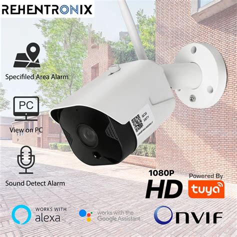 Tuya cámara de seguridad ONVIF 1080P HD WiFi Bullet IP inalámbrica