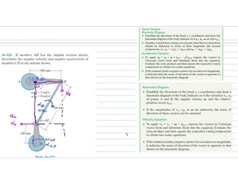 Solved 16 122 If Member AB Has The Angular Motion Shown Chegg