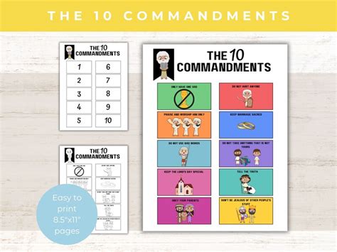 10 Commandments Printable Bible Printable 10 Commandments Coloring 10