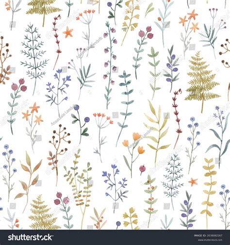 Beautiful Floral Seamless Pattern With Cute Watercolor Hand Drawn Wild