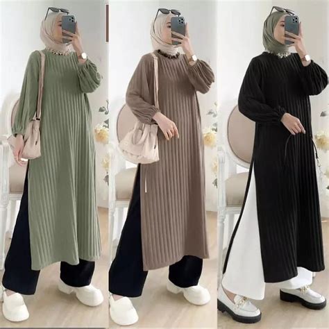 Jual Promo Tunik Tania Long Tunik Hornet Atasan Wanita Midi Hornet