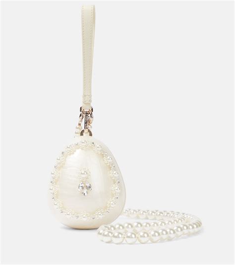 Simone Rocha Faberg Egg Mini Crossbody Bag White Editorialist