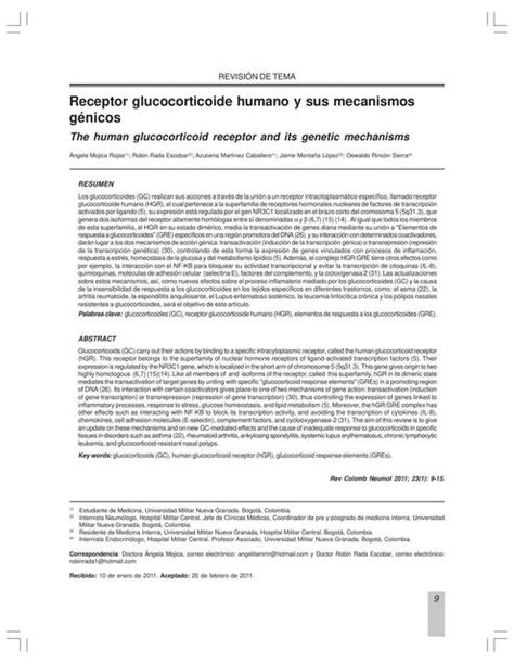 Receptor glucocorticoide humano y sus mecanismos génicos YADHIRA