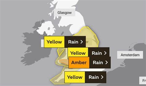 Uk Weather ‘danger To Life Amber Warnings Issued As Britain Braces