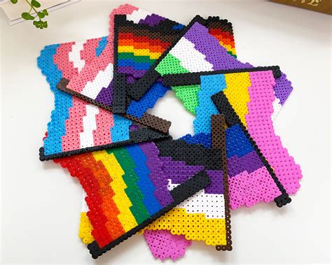 Rainbow LGBTQ Pride Flag Decor Hama Perler Bead Decor Etsy