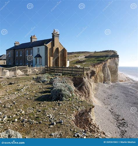 Coastal Erosion at Birling Gap in East Sussex, England. Stock Image