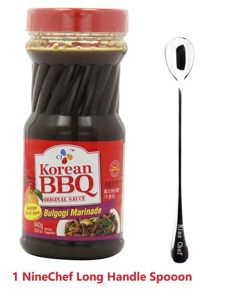 Ninechef Bundle Cj Korean Bbq Sauce For Beef Bulgogi Marinade Pack 2 1 Ninechef Spoon