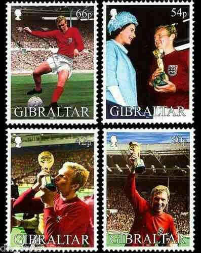 Set of Gibraltar postage stamps showing the 1965 World Cup Final ...