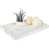 Amazon MyGift Vintage White Solid Wood Large Serving Tray With