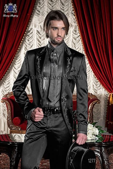 Traje De Novio Barroco Negro Modelo 1277 Mario Moreno Moyano