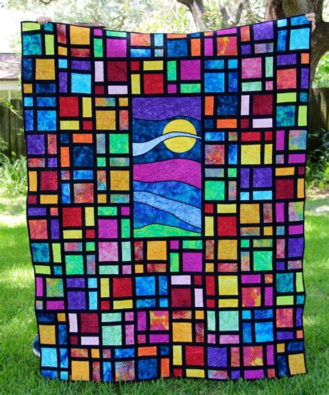 Stained Glass Quilt Stained Glass Quilt Art Quilts Stained Glass Rose