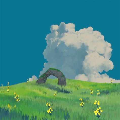 Landscape in the style of Studio Ghibli | CGTrader