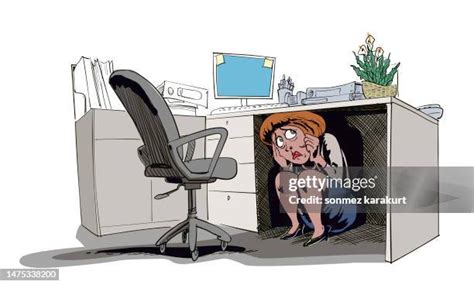 Hiding Under Desk High Res Illustrations Getty Images