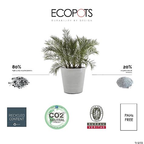 Ecopots Amsterdam Durable Indoor Outdoor Modern Round Recycled Plastic