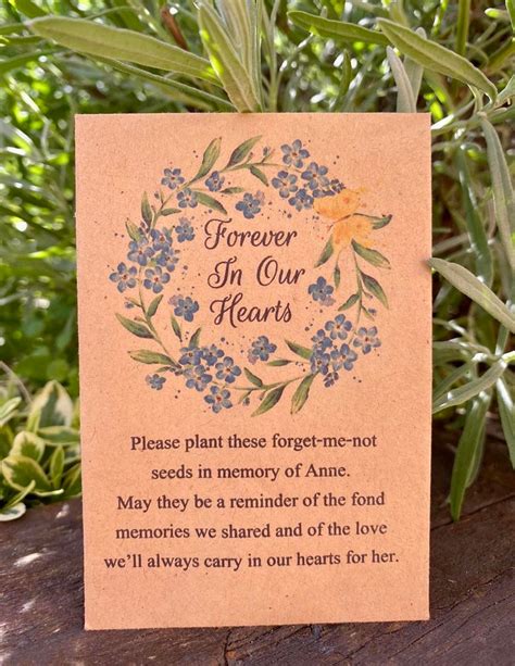 Funeral Forget Me Not Seed Packets Remembrance Personalised Etsy Uk