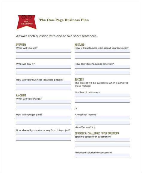 20 One Page Project Plan Template – Simple Template Design