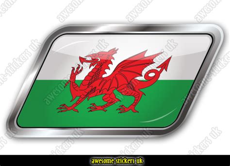 001 - Welsh Flag sticker - Awesome Stickers UK