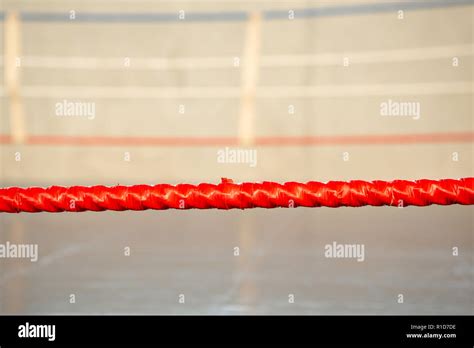 Thai Boxing Ring Rope With Blurred Background Stock Photo Alamy