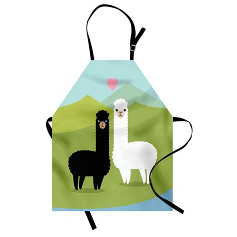 East Urban Home Llama Apron Cooking Gardening Adult Size Black And