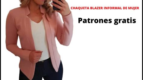 CHAQUETA BLAZER INFORMAL DE MUJER Cómo hacer Patrones gratis Paso a