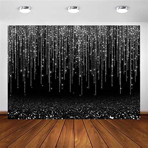 Cylyh 8x6ft Black And Gold Backdrop Glitter Backdrop