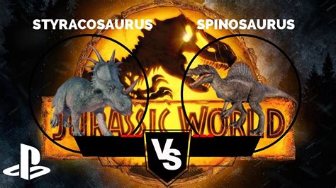 Jurassic World Evolution 2 Styracosaurus Vs Spinosaurus ¡la Épica Batalla De Dinosaurios