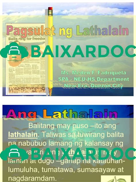 Pagsulat Ng Lathalain Pdf