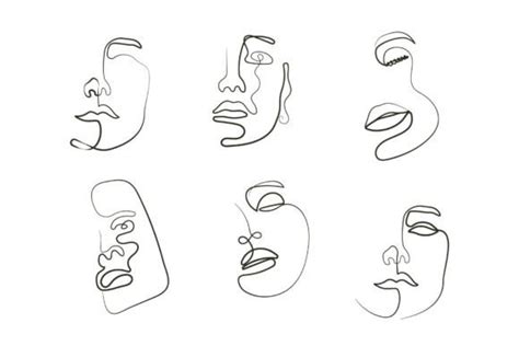 Abstract Women And Men Face Line Art Graphic By Subujayd · Creative Fabrica