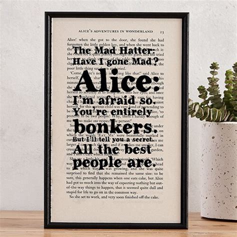 Have I Gone Mad Quotes Alice In Wonderland Art Print Vintage Etsy