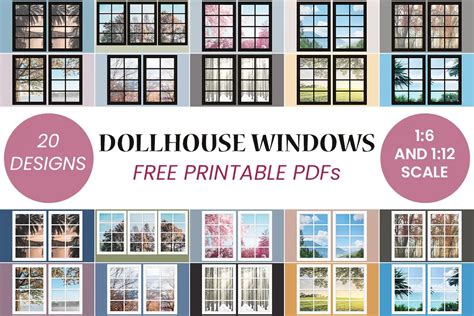 Doll House Windows And Signs Paper Doll House Miniature Printables