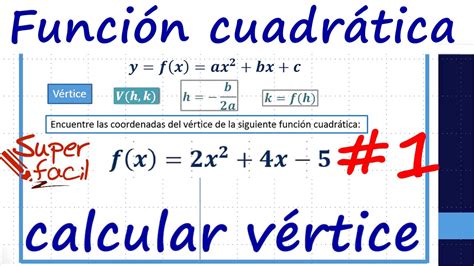 Vértice de una función cuadrática Descubre su fórmula