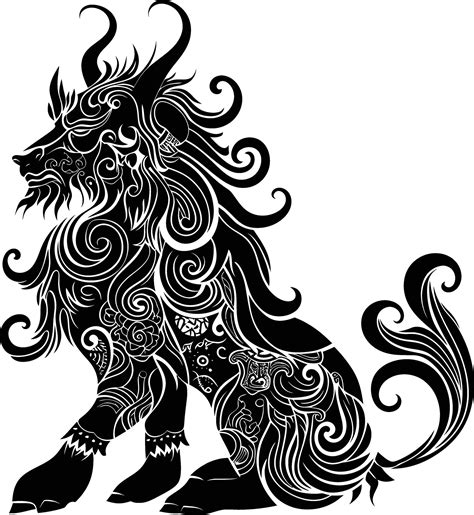 Ai Generated Silhouette Xiezhi Or Haetae The Mythical Creature Ancient