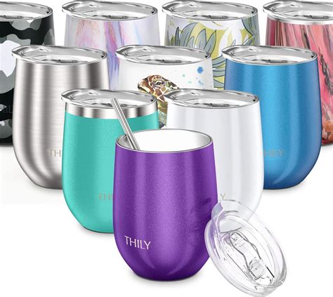 Amazon Thily Vacuum Insulated Stemless Wine Tumbler Triple