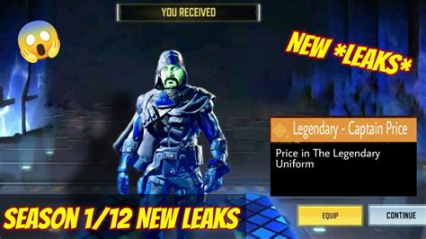 COD MOBILE SEASON 12 1 HUGE LEAKS LEGENDARY CAPTAIN PRICE CHARACTER