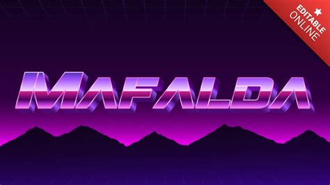 Mafalda Retro Futuristic 80s Font Style Text Effect Generator