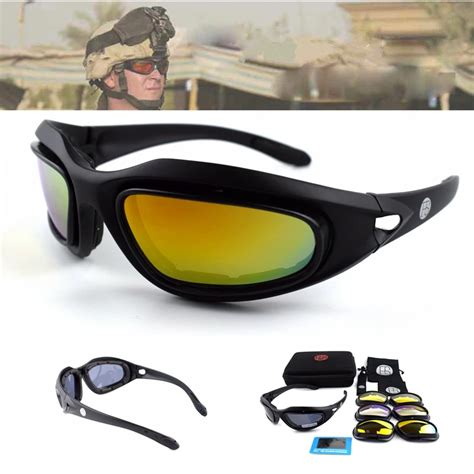 Fs C5 Glasses Desert Outdoor Sun Glasses 4 Lensestactical Eyewear Glasses Eye Protection For