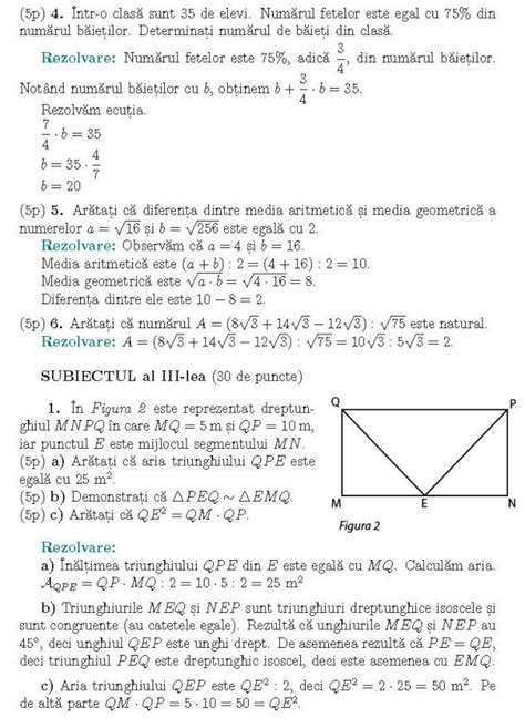 Rezolvari Subiecte Simulare Evaluare Nationala Proba La