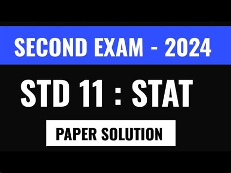 Std Stat Second Exam Paper Solution Dhoran Stat Second Exam