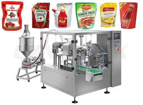 Automatic Premade Pouch Rotary Filling Machine For Liquid Paste Sauce