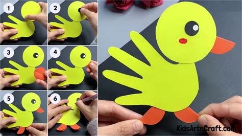 Easy Paper Handprint Duck Craft Tutorial For Kids Kids Art And Craft