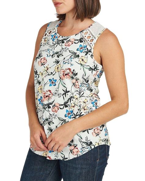 Daniel Rainn Audrey Floral Sleeveless Top In Blue Lyst