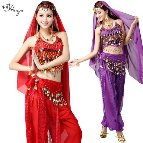 4pcsset Oriental Belly Dance Clothes Bollywood Costume Indian Women