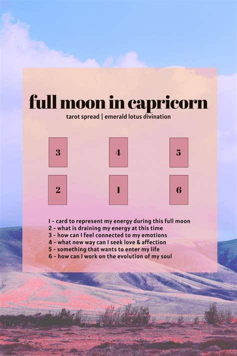 Full Moon In Capricorn Tarot Spread Emerald Lotus Tarot Spreads