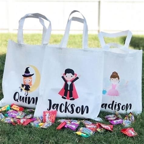 Personalized Halloween Treat Bag Monogram Treat Bag Name Bag - Etsy