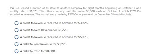 Solved Ppw Co Leased A Portion Of Its Store To Another Chegg