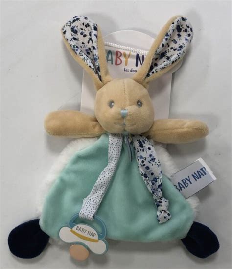 DOUDOU CALINS ATTACHE SUCETTE LAPIN POUPI de chez BABY NAT Gonçalves