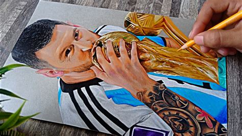 Lionel Messi Drawing Easy Step By Step With Colour Pencil Time