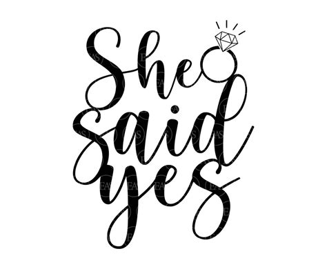 She Said Yes Svg Cake Topper Svg Engaged Svg Bride To Be Etsy